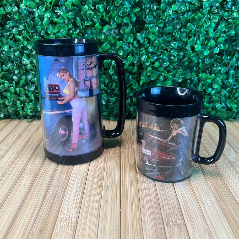 Snap-On Toolmate Vintage '87 '88 Calendar Girls Coffee Drink Mugs Trish Kathy